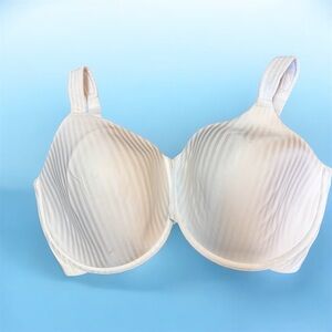 Platted Elegant White Full-Coverage Bra size 38DDD underwire full support